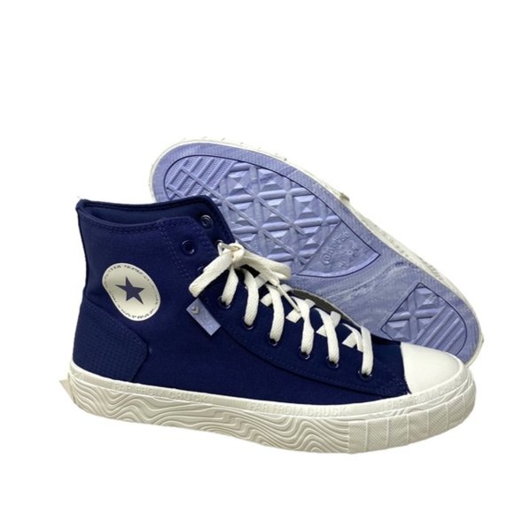 Converse Chuck Taylor High Canvas Navy White Sneakers Skate Men's Custom A04529C - Picture 6 of 9